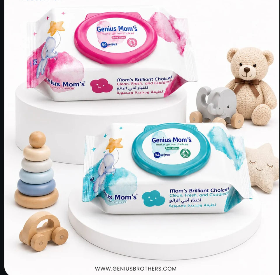 Genius Mom’s Blue and Pink packs on display